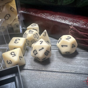 Chessex Opaque Polyhedral 7-Die Set - Ivory/Black