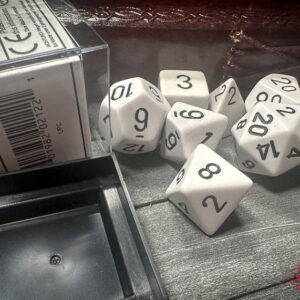 Chessex Opaque Polyhedral 7-Die Set - White/Black