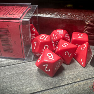 Chessex Opaque Polyhedral 7-Die Set - Red/White