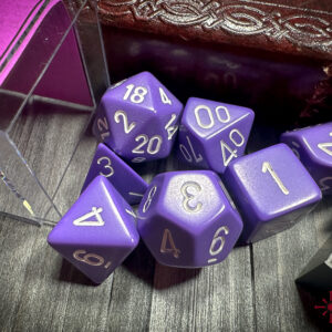 Chessex Opaque Polyhedral 7-Die Set - Purple/White