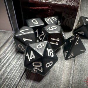 Chessex Opaque Polyhedral 7-Die Set - Black/White