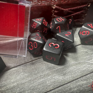 Chessex Opaque Polyhedral 7-Die Set - Black/Red