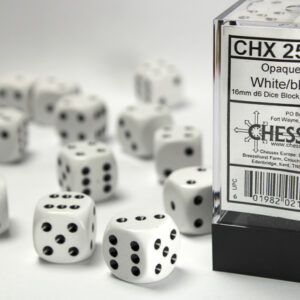 Chessex Opaque 16mm D6 Block White/Black