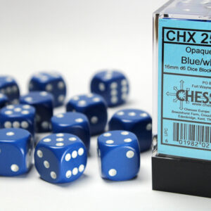 Chessex Opaque 16mm D6 Block Blue/White
