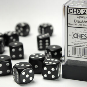 Chessex Opaque 16mm D6 Block Black/White