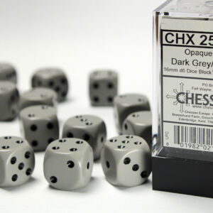 Chessex Opaque 16mm D6 Block Grey/Black