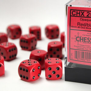 Chessex Opaque 16mm D6 Block Red/Black