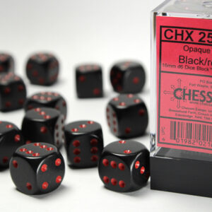 Chessex Opaque 16mm D6 Block Black/Red